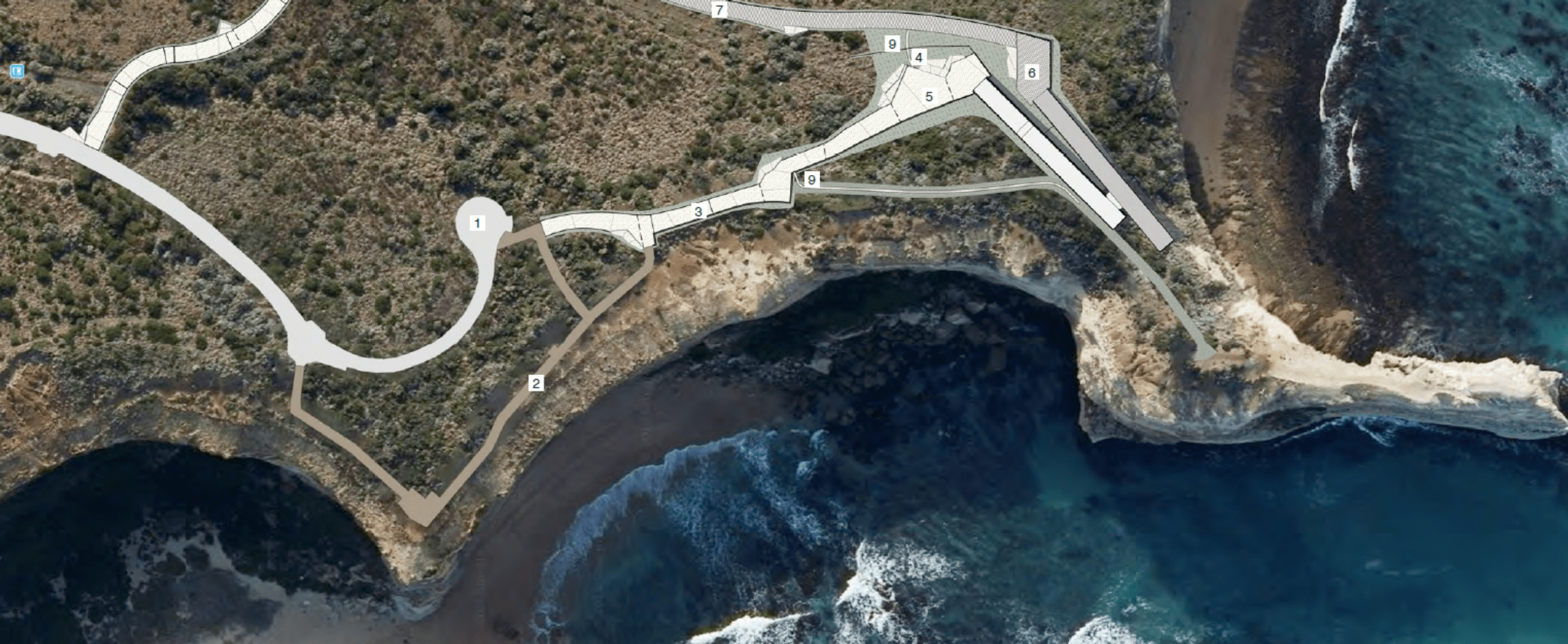 aerial view of the shipwreck coast