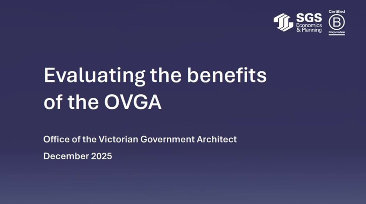Evaluating the benefits of the OVGA